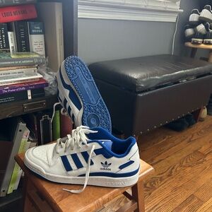 Adidas White and Blue Sneakers